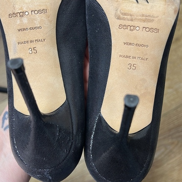 Sergio Rossi Metallic Gray Suede Pumps Size 35/5.5US - Picture 7 of 10